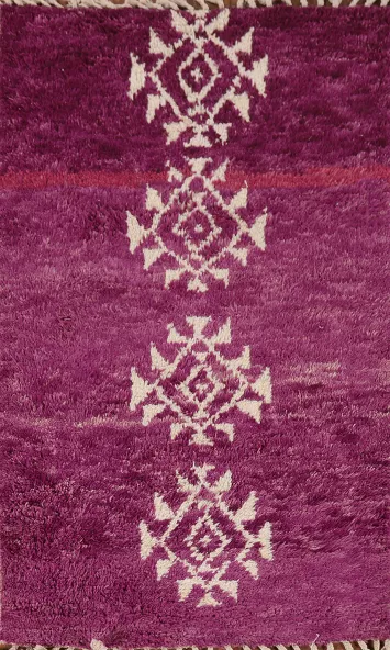 Purple Plush Moroccan Accent Rug 3x5