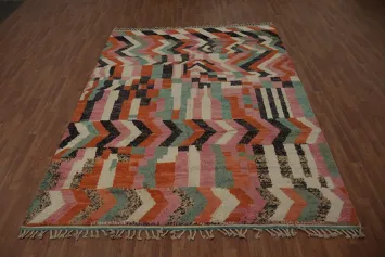 Multicolor Plush Moroccan Oriental Area Rug 8x11