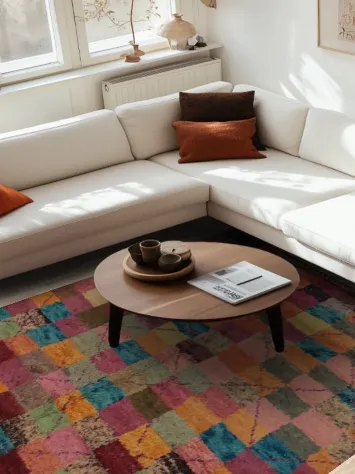 Checkered Plush Moroccan Oriental Area Rug 7x11