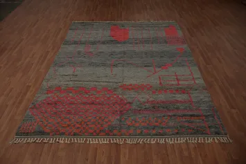 Handmade Wool Moroccan Oriental Area Rug 8x11