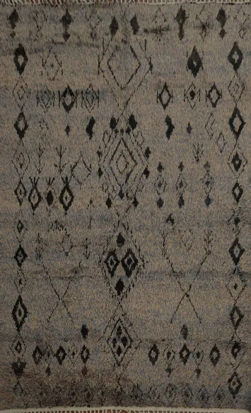 Handcrafted Moroccan Area Rug 7x11 with Bold Geometric Patterns