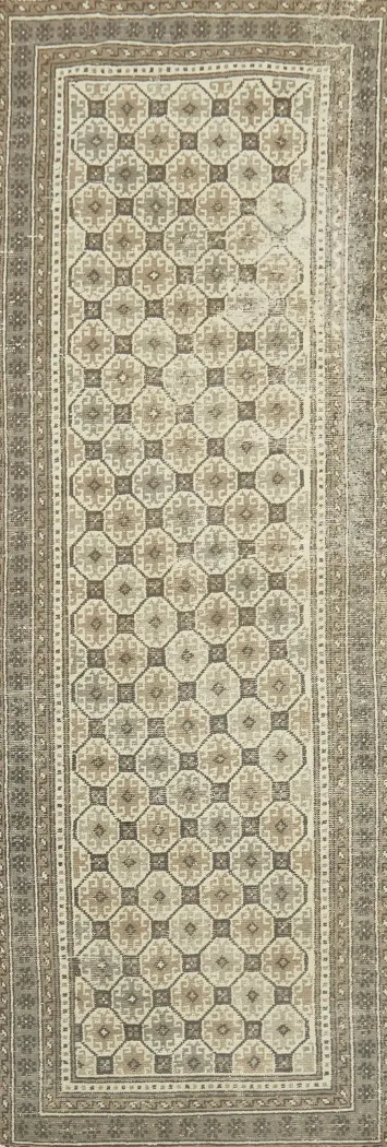 Distressed Wool Balouch Persian Runner Rug 3x9