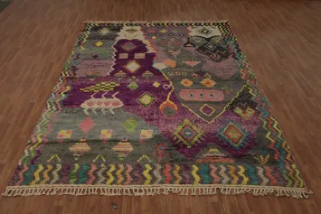 Eclectic Plush Moroccan Area Rug 9x13 for a Dynamic Room Vibe