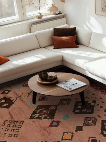 Handmade Plush Pink Moroccan Wool Area Rug 8x11