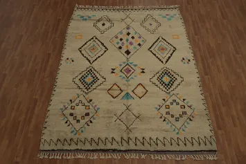 Bohemian Chic Geometric Diamond Motif Moroccan Area Rug 8x11