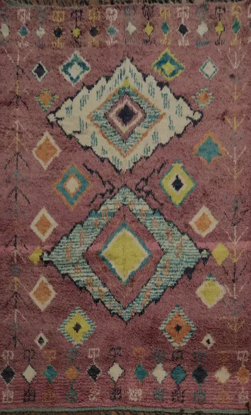 Pink Moroccan Oriental Area Rug 7x11