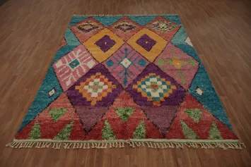 Colorful Trellis Moroccan Handmade Area Rug 8x11