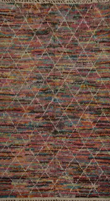 Pastel Moroccan Area Rug 6x10 Detailed Artisan Craftsmanship