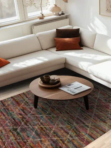 Pastel Moroccan Area Rug 6x10 Detailed Artisan Craftsmanship