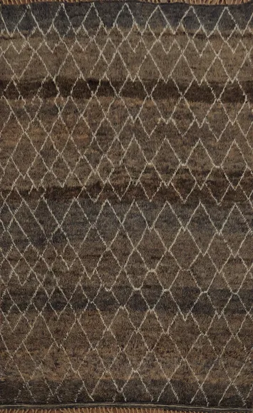 All-Over Brown Moroccan Wool Area Rug 8x11
