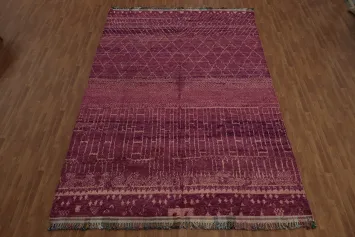 Stylish Plush Moroccan Large Rug 10x15 with Unique Geometric Design