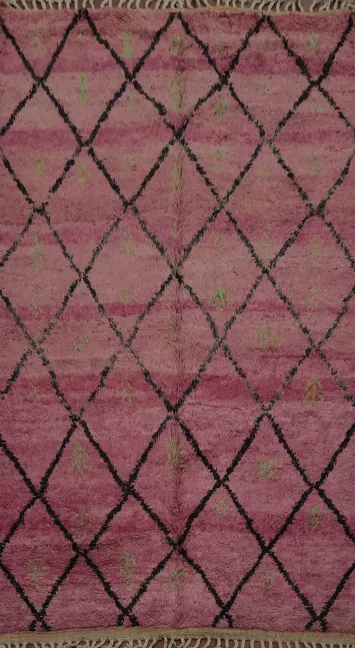 Soft Pink Plush Moroccan Area Rug 5x9 Add Sophisticated Flair to Rooms