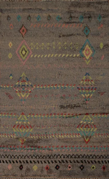 Geometric Motif Plush Moroccan Area Rug 9x12 to Enhance Your Space