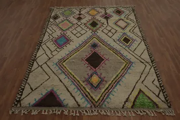 Artistic Geometric Moroccan Area Rug 7x10 to Add a Splash of Color