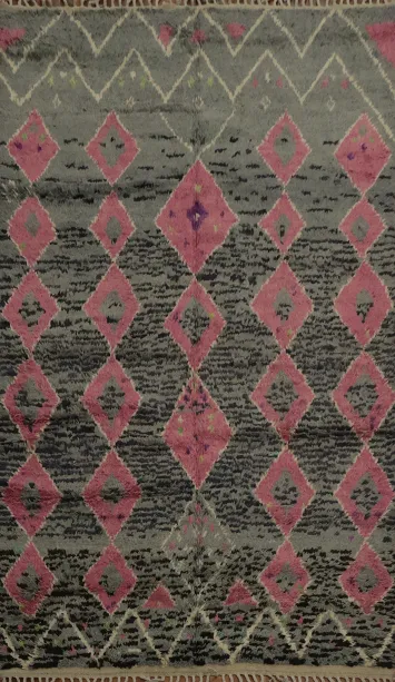 All-Over Geometric Moroccan Wool Area Rug 6x10