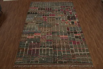 Artistic Flair Wool Patchwork Plush Moroccan Large Rug 10x15