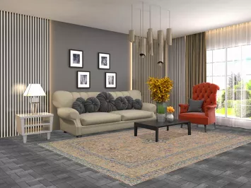 Handmade Floral Mashad Persian Area Rug 6x10