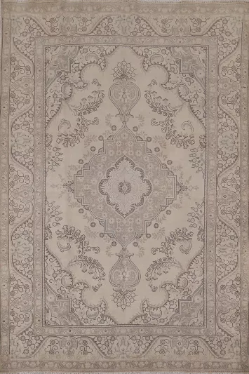 Distressed Wool Tabriz Persian Area Rug 7x10