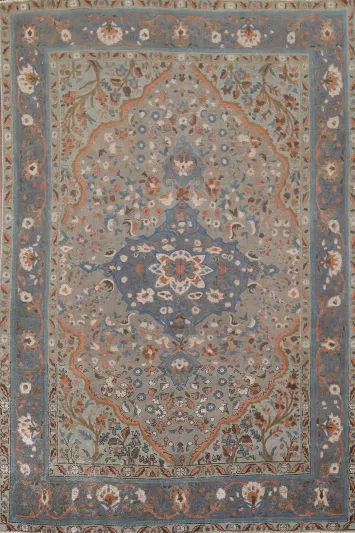 Distressed Wool Tabriz Persian Area Rug 7x10