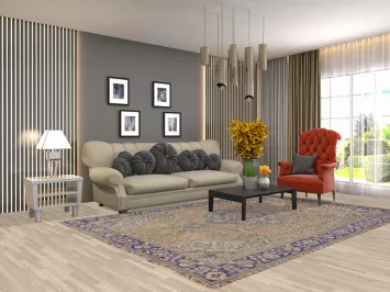 Vintage Wool Tabriz Persian Area Rug 7x10