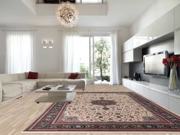 Vegetable Dye Wool Floral Agra Large Indian Rug 12x18