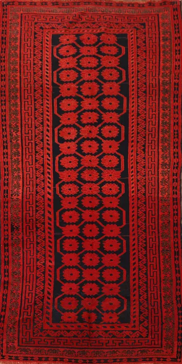 All-Over Geometric Balouch Persian Area Rug 5x12