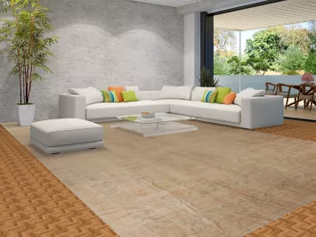 Palace Size Vintage Wool Oushak Turkish Rug 12x22