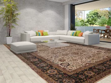 All-Over Large Agra Handmade Indian Rug 12x18