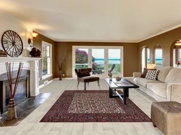 Vegetable Dye Floral Mashad Persian Area Rug 7x10