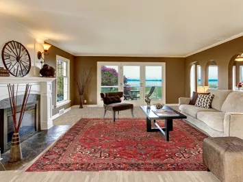 Handmade Geometric Heriz Persian Area Rug 10x13