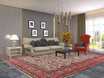 Handmade Wool Signed Sarouk Persian Area Rug 10x13