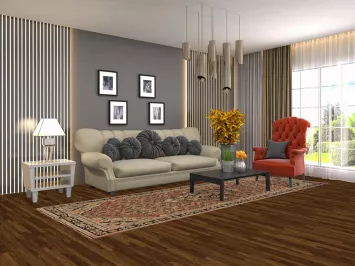 Orange Wool Geometric Mahal Persian Runner Rug 4x12