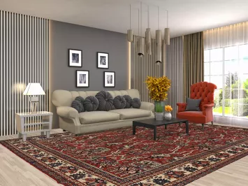 All-Over Vintage Bakhtiari Persian Area Rug 9x13