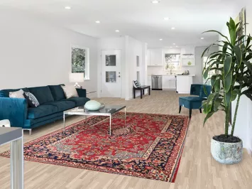 Antique Wool Yazd Persian Area Rug 7x10