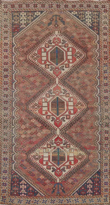 Tribal Wool Bakhtiari Persian Living Room Rug 5x10