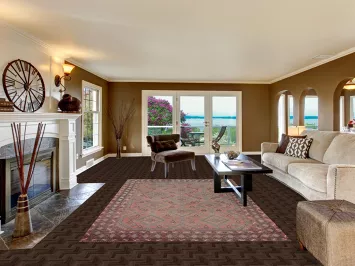 Pink Geometric Joshaghan Persian Area Rug 6x10