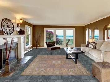 Gray Distressed Wool Tabriz Persian Area Rug 7x10