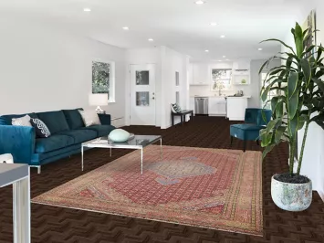 Vintage Geometric Tabriz Persian Area Rug 6x10