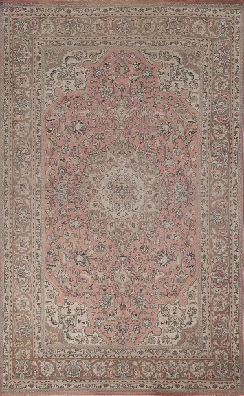 Handmade Pink Tabriz Persian Area Rug 7x10