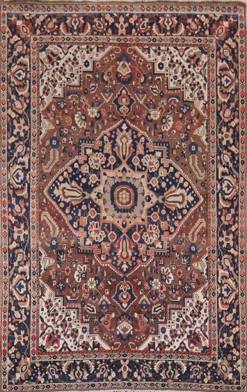 Handmade Wool Geometric Bakhtiari Persian Area Rug 7x10