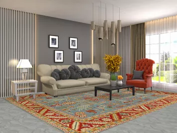 Light Blue Heriz Serapi Oriental Area Rug 9x12