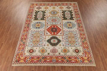 Geometric Wool Heriz Serapi Indian Area Rug 9x12