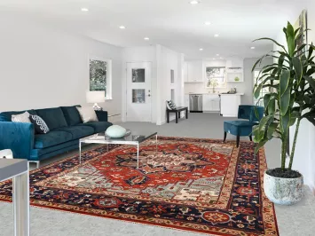 Handmade Wool Heriz Serapi Indian Area Rug 9x12