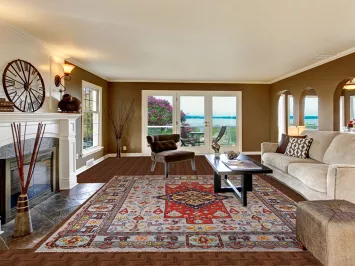 Tribal Geometric Heriz Serapi Indian Area Rug 9x12