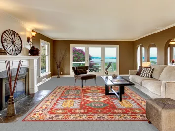 Geometric Wool Heriz Serapi Indian Area Rug 9x12