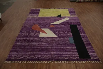 Stylish Abstract Moroccan Area Rug 9x13 Modern Design for Chic Interiors