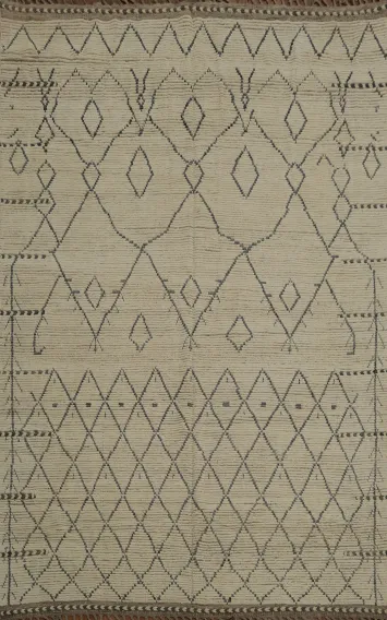 Handmade Moroccan Area Rug 8x11 Elegance and Classic Charm