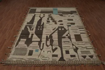 Art-Inspired Moroccan Modern Area Rug 8x12 with Urban Abstract Style