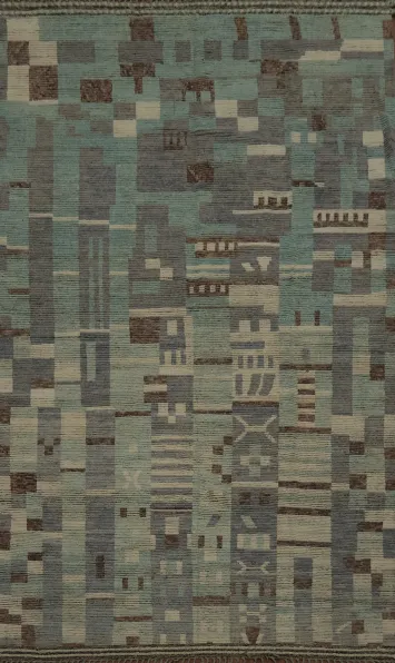 Geometric Grid Moroccan Large Rug 10x15 for Artistic Room Decor