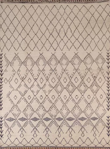 Earth Tone Trellis Moroccan Wool Area Rug 8x10